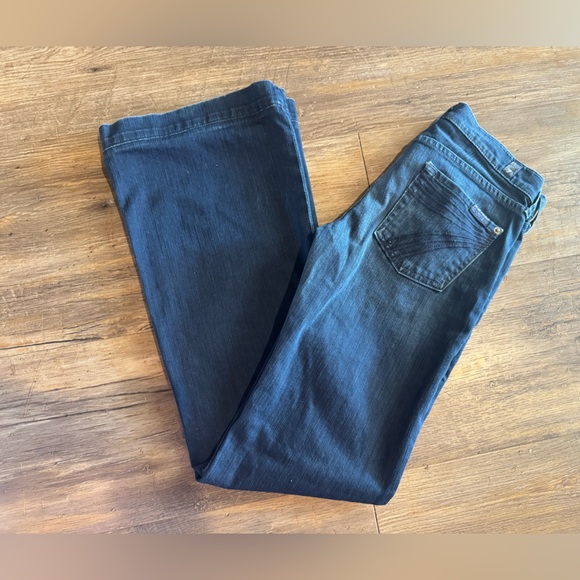 Seven for All Mankind Dojo Dark Wash Denim Jeans Sz 26x32 EUC - Picture 2 of 8